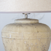 Rustic Ceramic Lamp with Taupe Shade 56cm