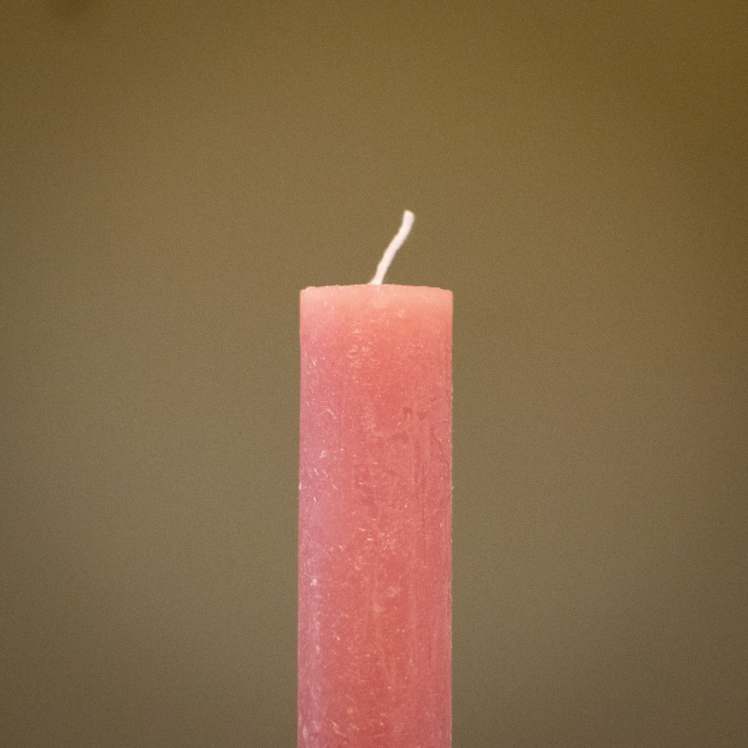 Rustic Dinner Candle Dusky Pink 27cm