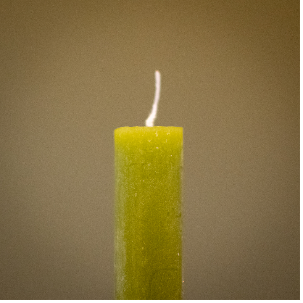 Rustic Dinner Candle Fern Green 27cm