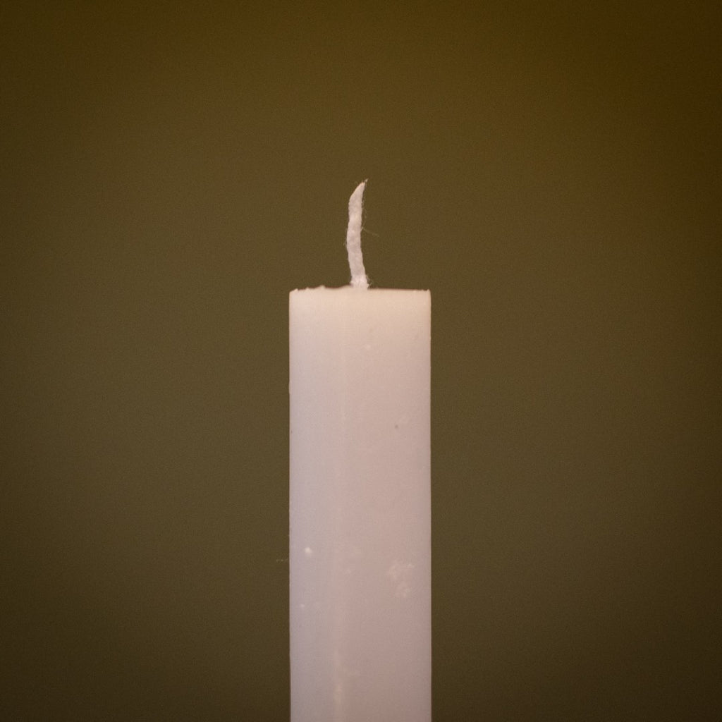 Rustic Dinner Candle White 27cm