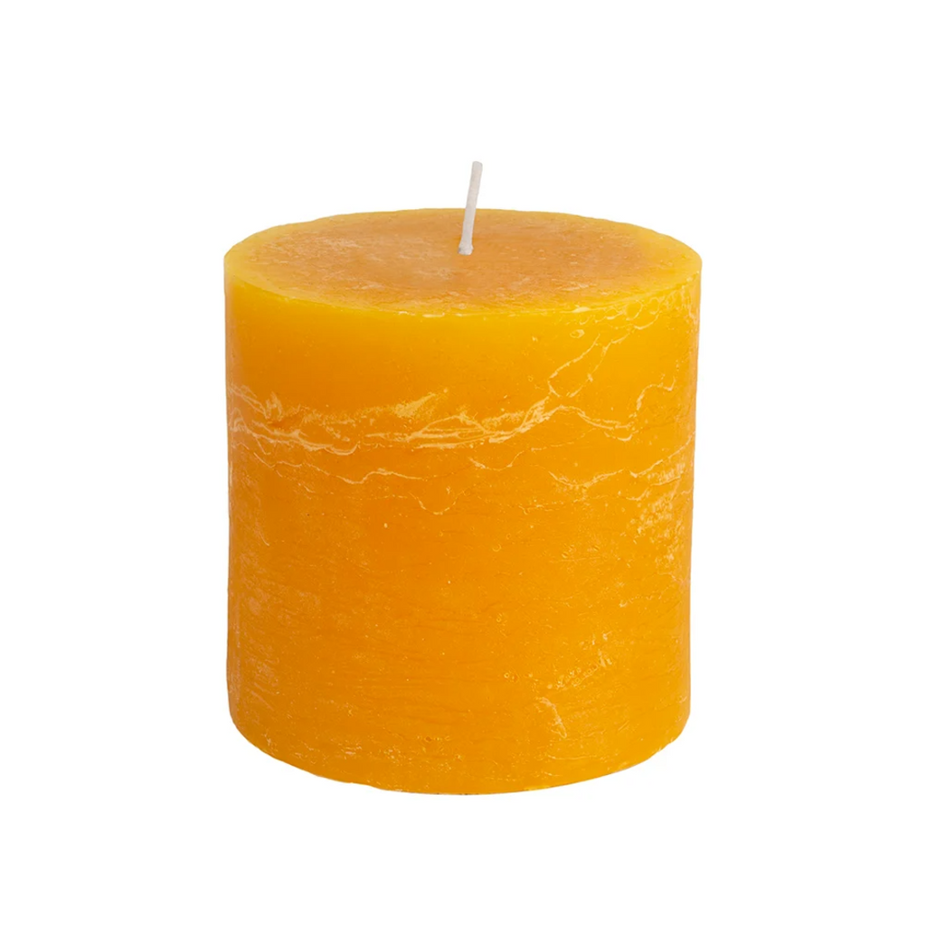 Rustic Pillar Candles in Ochre