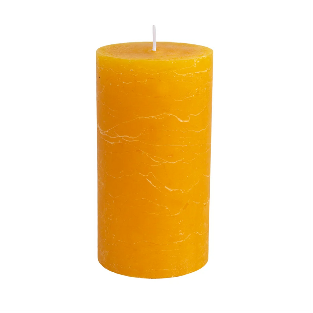 Rustic Pillar Candles in Ochre