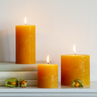 Rustic Pillar Candles in Ochre