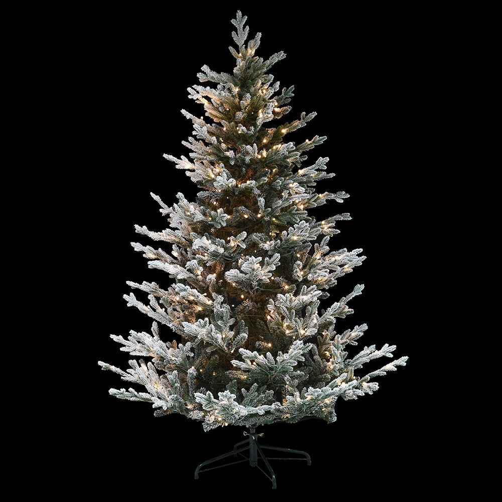 6ft 400 LED Lit Flock Tree 183cm