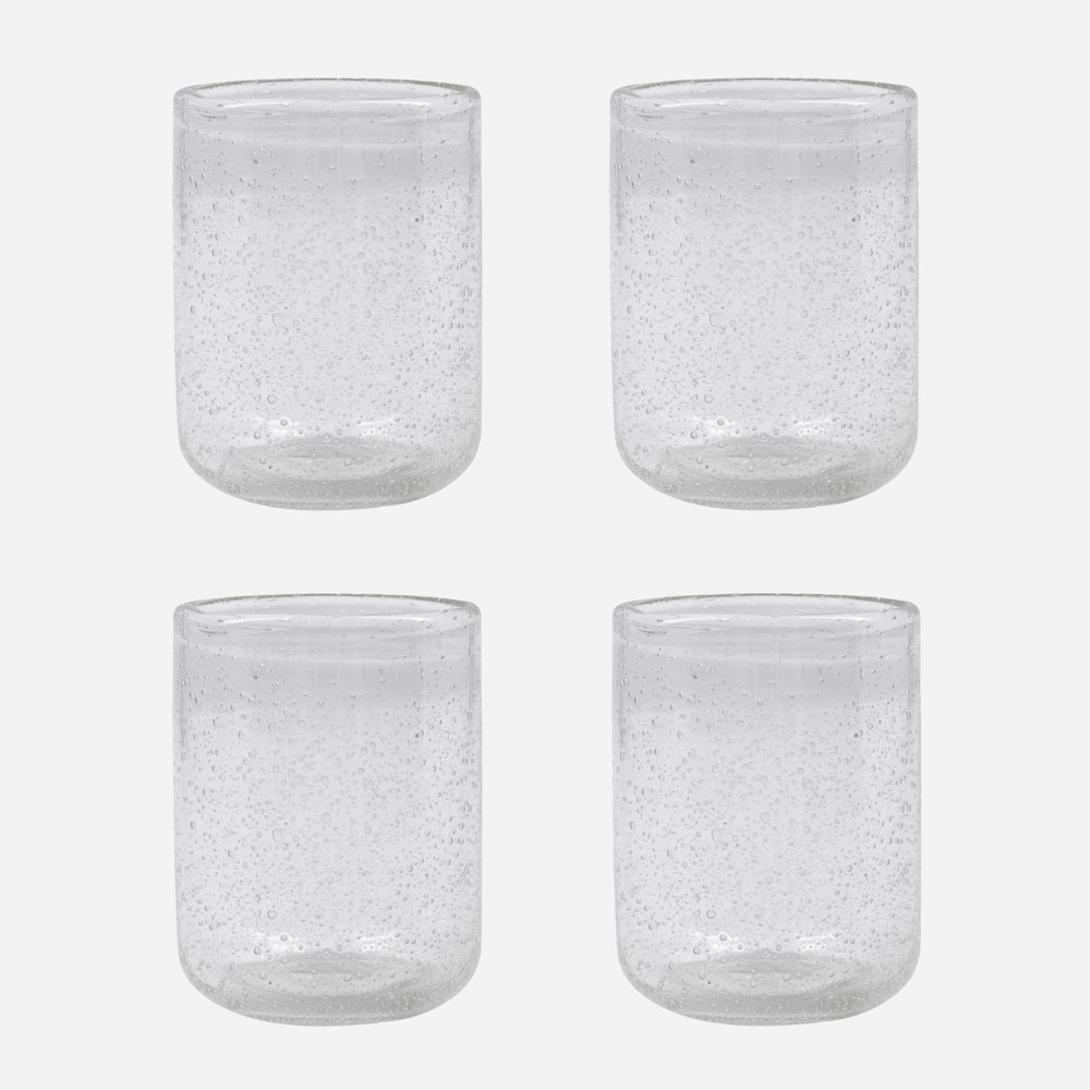 Set of Four Clear Glass Tumblers 11cm