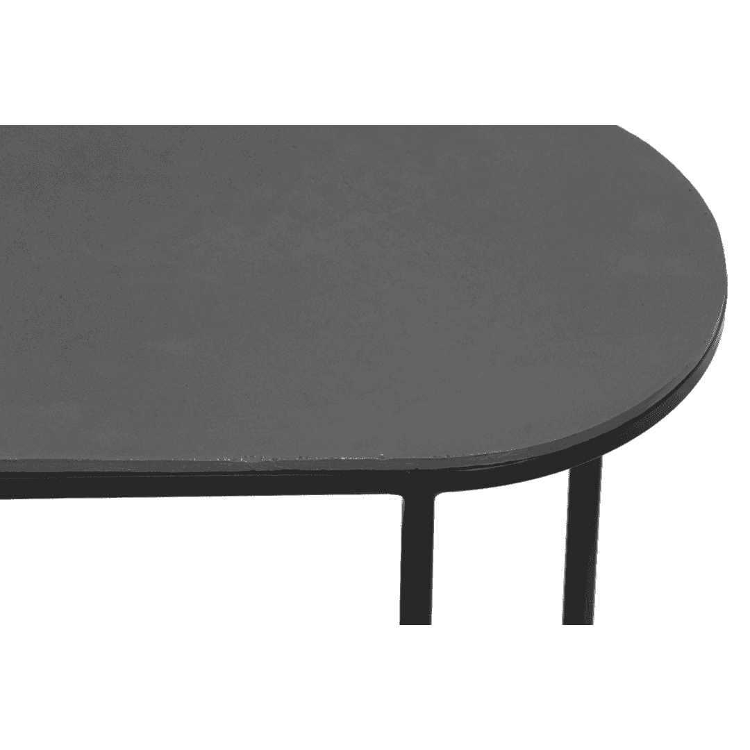Set of Two Antiqued Iron Nesting Tables 53cm-B