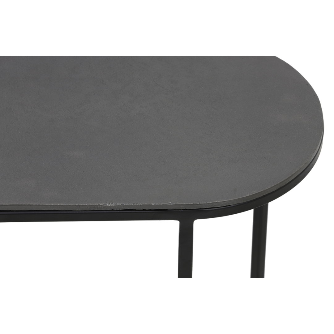 Set of Two Antiqued Iron Nesting Tables 53cm