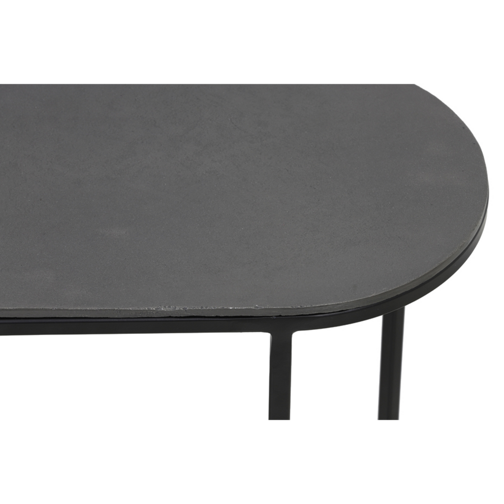 Set of Two Antiqued Iron Nesting Tables 53cm