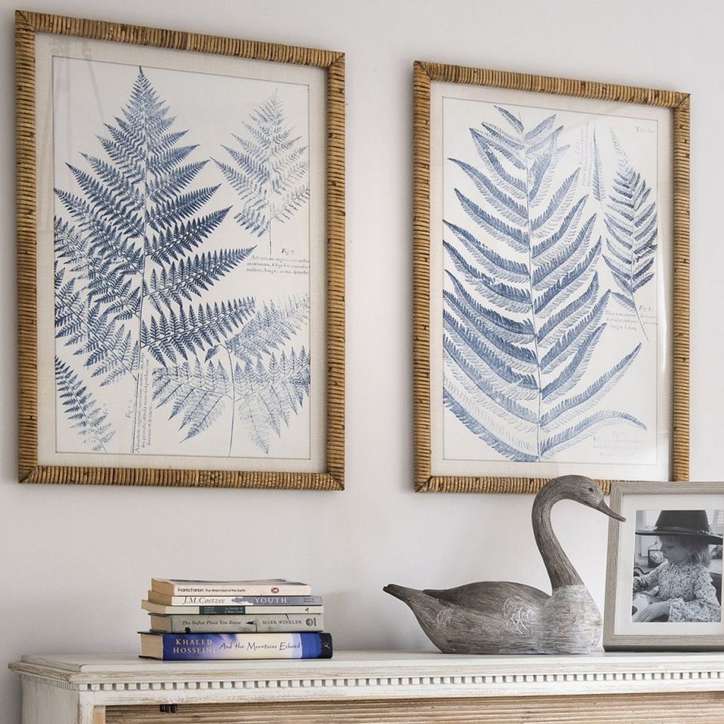 Set of Two Framed Blue Fern Prints 70cm | Annie Mo's