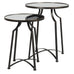 Set of Two Metal Side Tables with Mirrored Tops