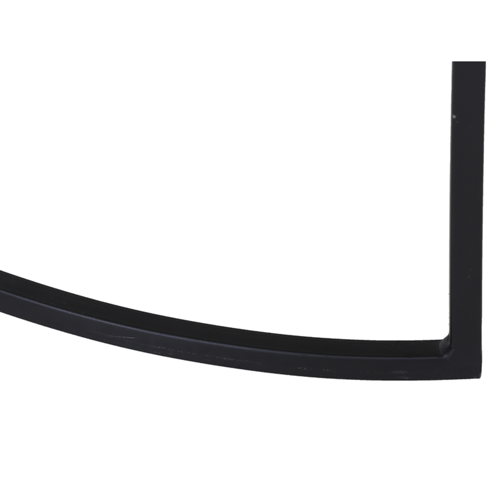 Set of Two Silver Effect Metal and Black Nesting Tables 55cm