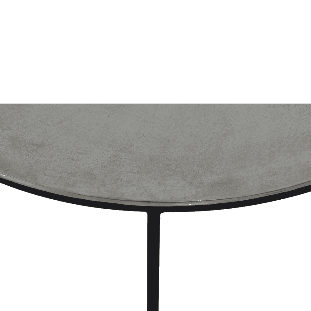 Set of Two Silver Effect Metal and Black Nesting Tables 55cm-2