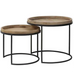 Set of Two Wood and Metal Round Nesting Tables 60cm | Annie Mo's