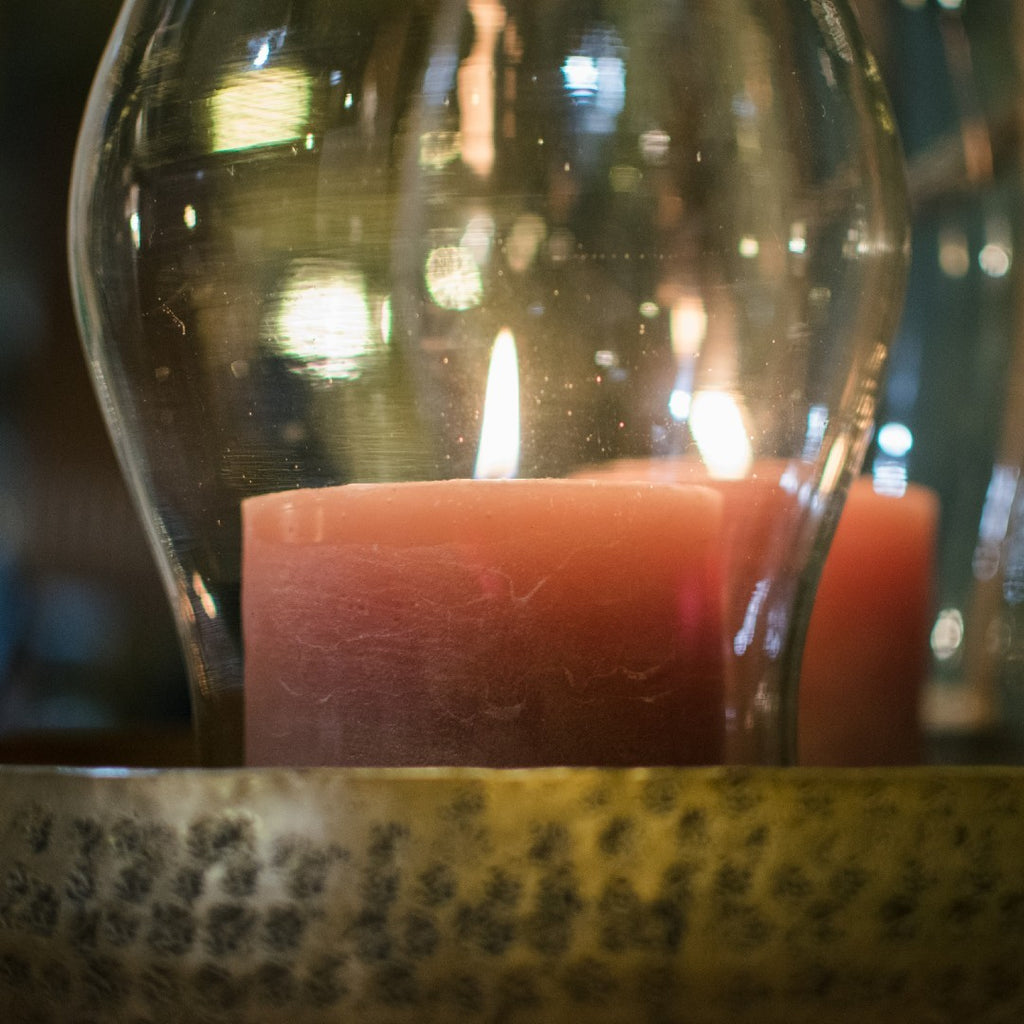 Shapely Glass Hurricane Lamp 30cm