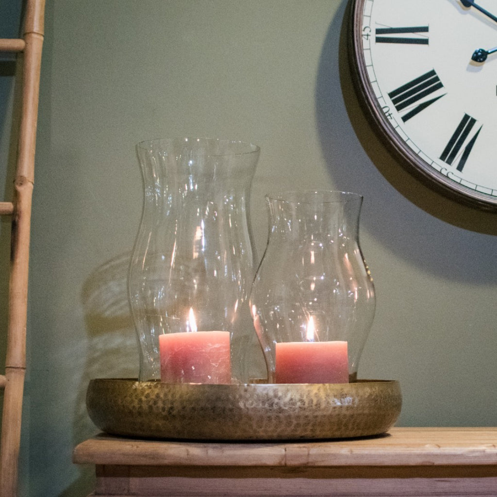 Shapely Glass Hurricane Lamp 30cm