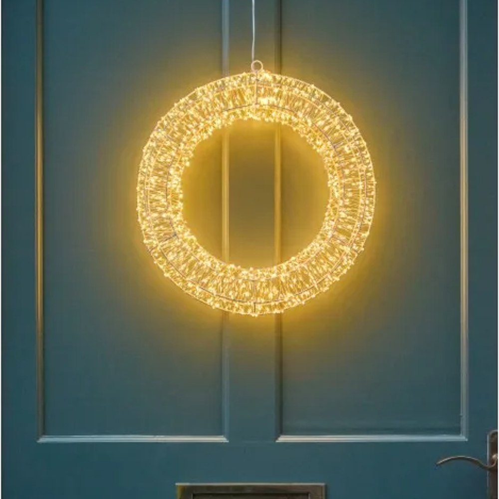 Silver Galaxy Wreath 40cm LED Mains Operated | Annie Mo's