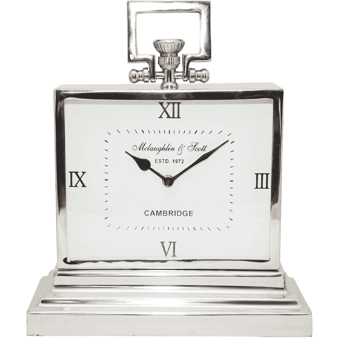 Small Aluminium Rectangular Clock With Roman Numerals | Annie Mo's