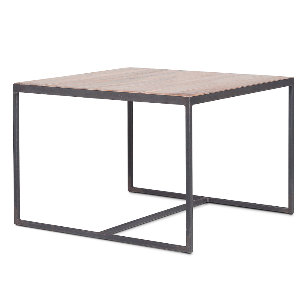 Solid Reclaimed Teak and Iron Sie Table 50 x 50cm | Annie Mo'