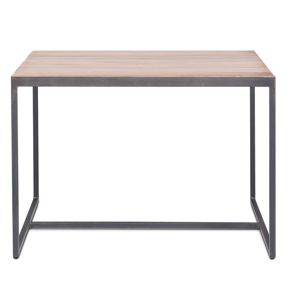 Solid Reclaimed Teak and Iron Side Table 50 x 50cm