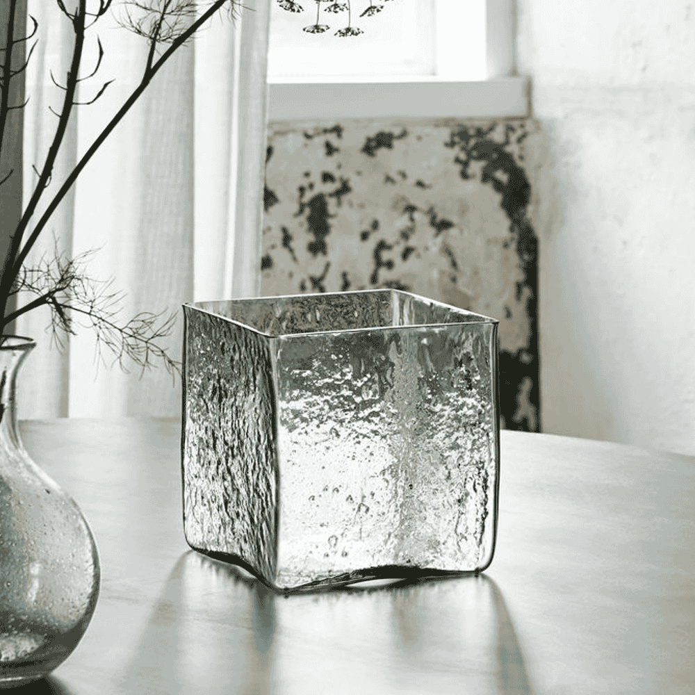 Square Light Blue Vase 18cm