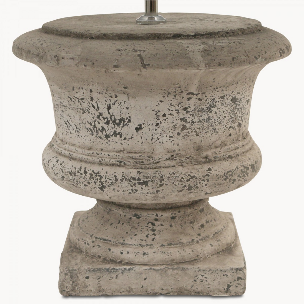 Birkdale Squat Stone Lamp with Grey Shade 63cm