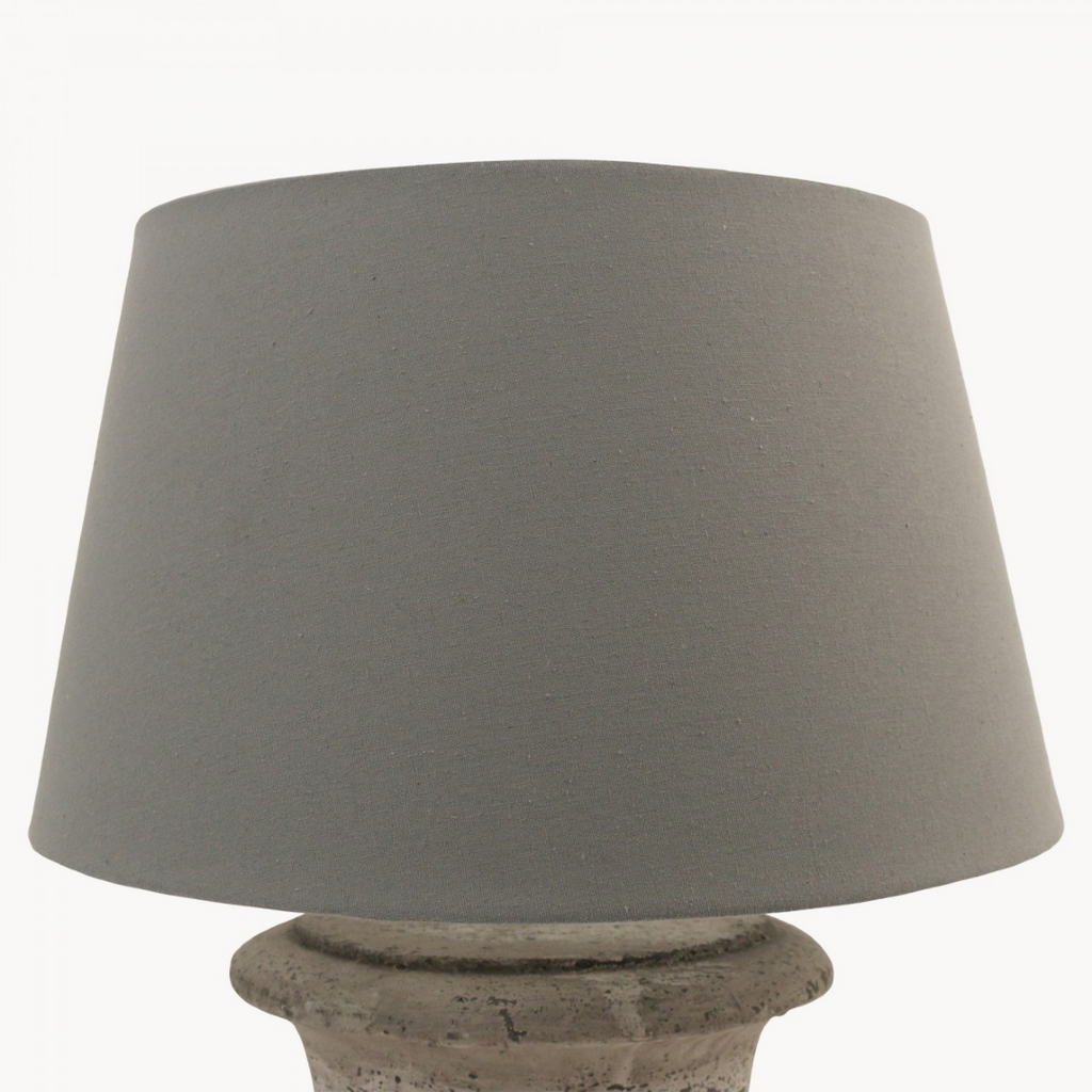 Birkdale Squat Stone Lamp with Grey Shade 63cm