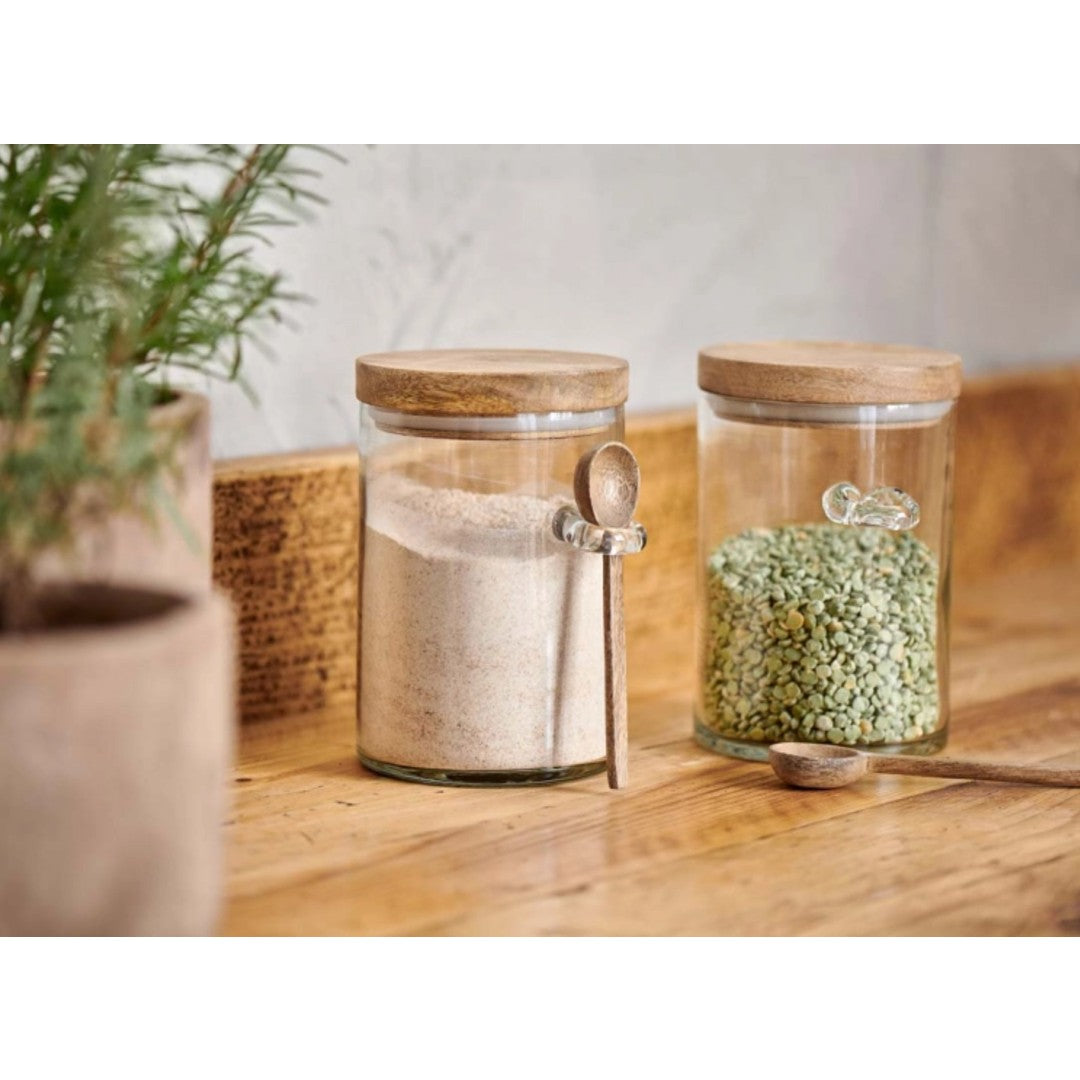Storage Jars with Wood Lids and Spoons | Annie Mo's