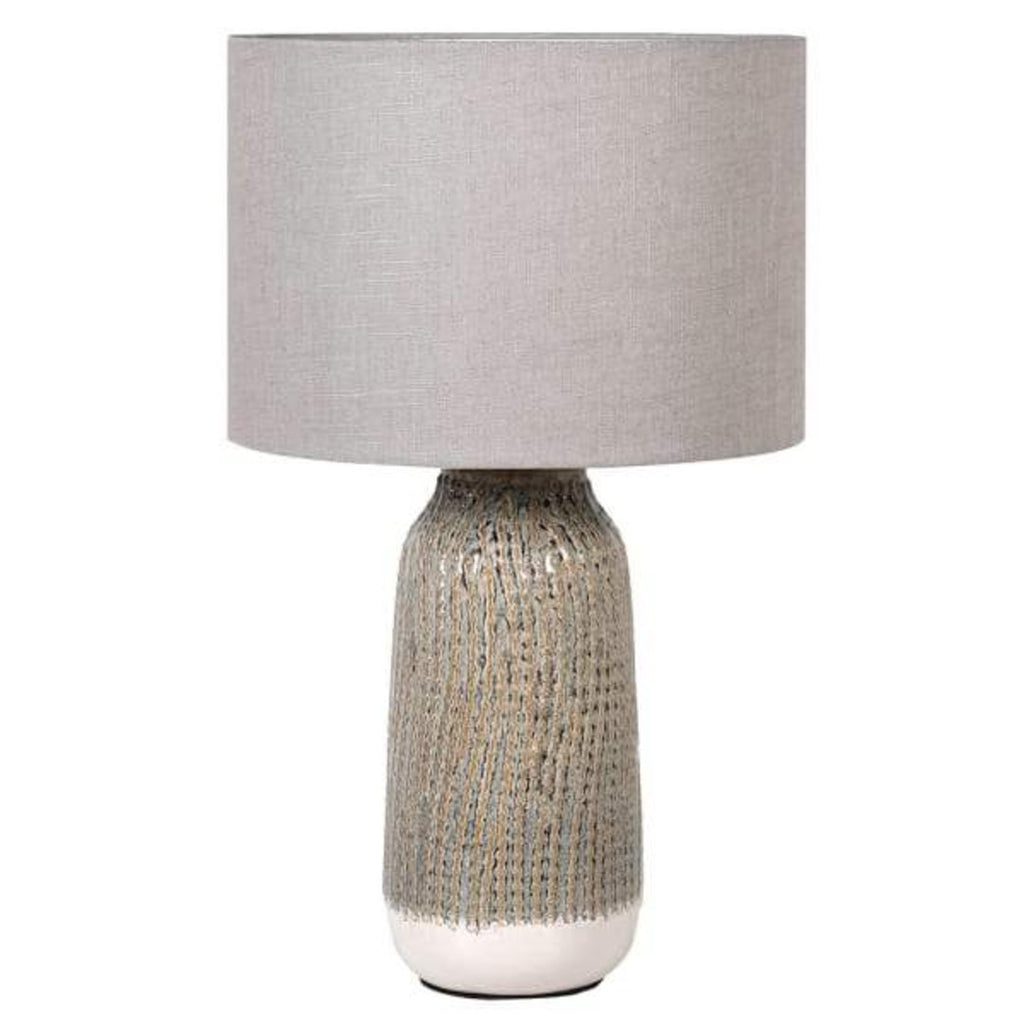 Stripe Effect Lamp with Linen Shade 62cm D