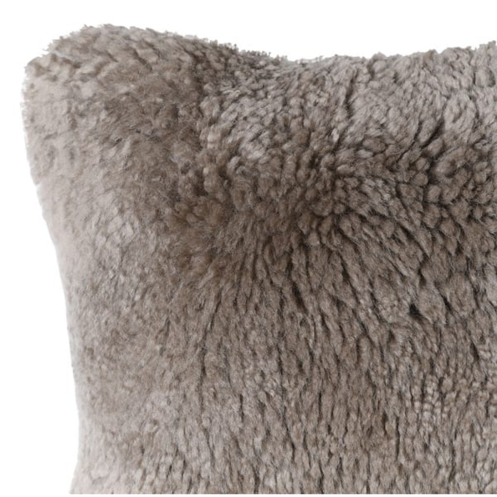 Super Soft Taupe Sheepskin Cushion Cover 45x45cm C