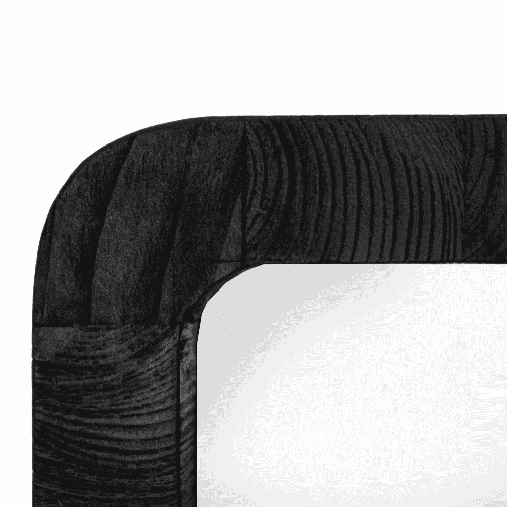 TAMBORA Black Natural Recycled Teak Wood Mirror-D
