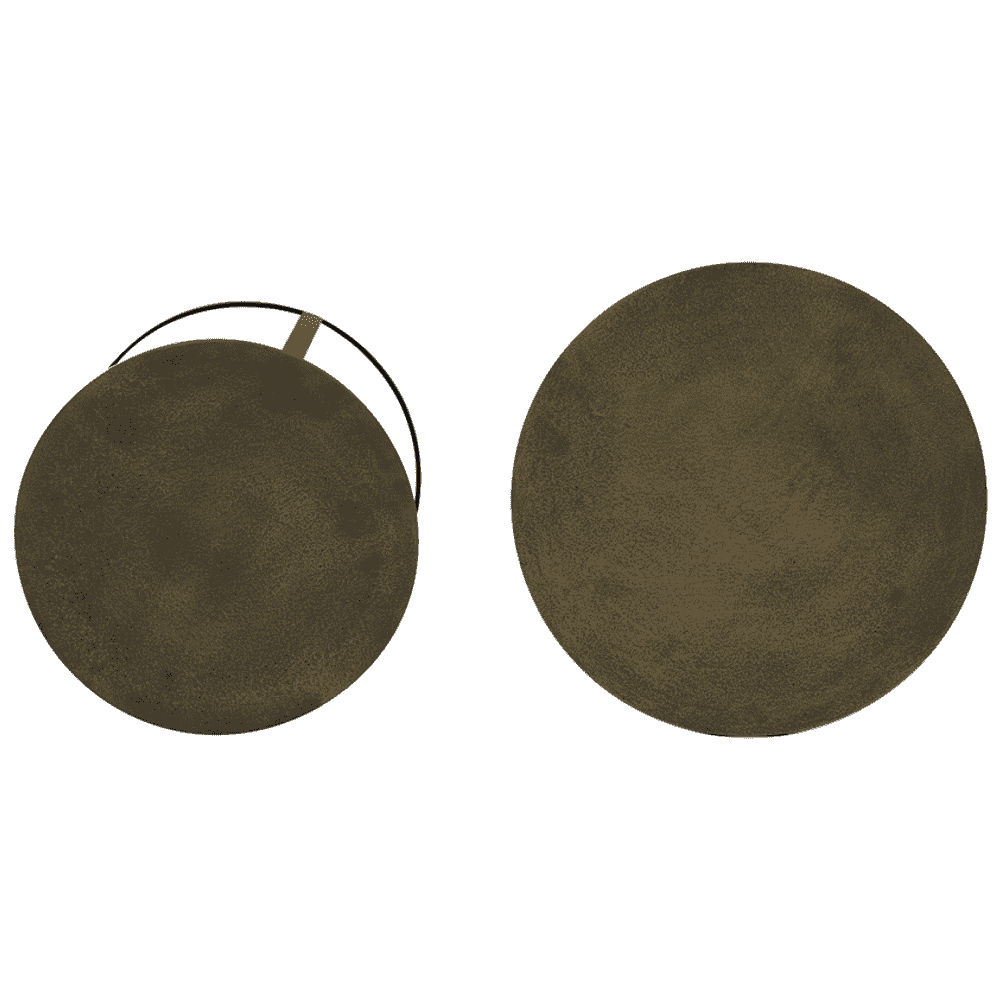 TRELO Textured Antiqued Bronze and Black Metal Nesting Tables 52cm-B