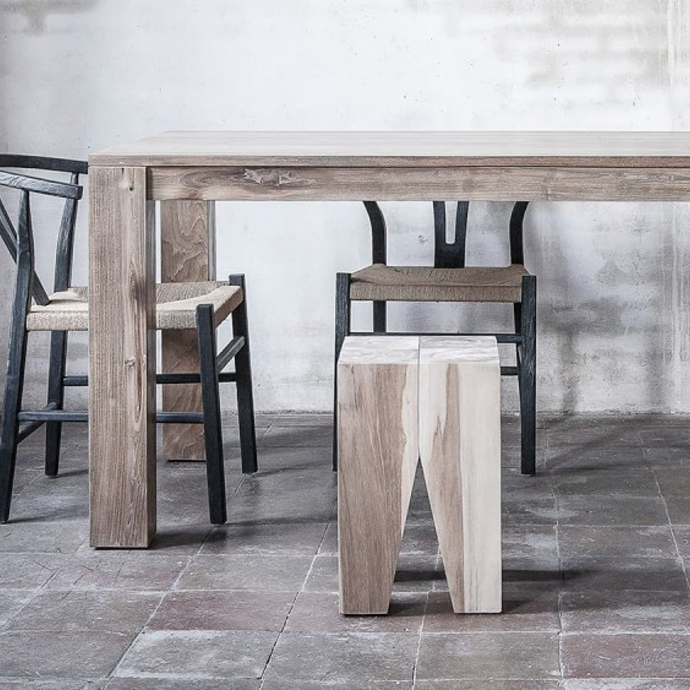 TRIANGLE Natural Teak Stool 45cm