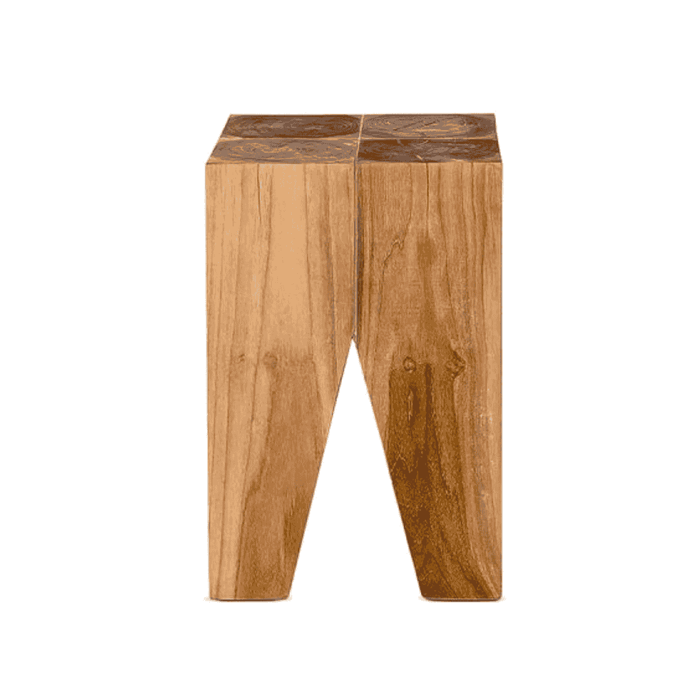 TRIANGLE Natural Teak Stool 45cm-B