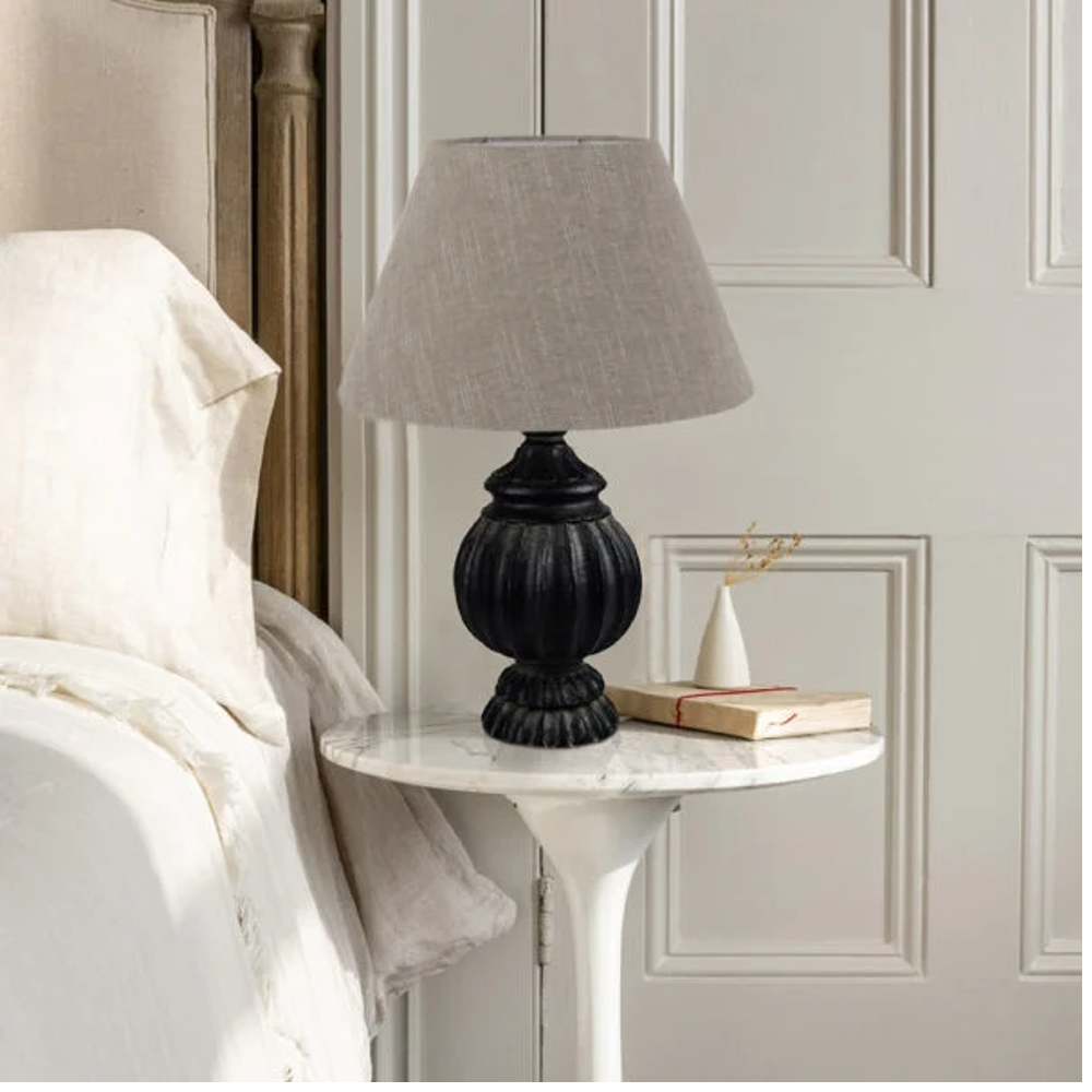 Table Lamp in Antique Black with Shade 51cm | Annie Mo's