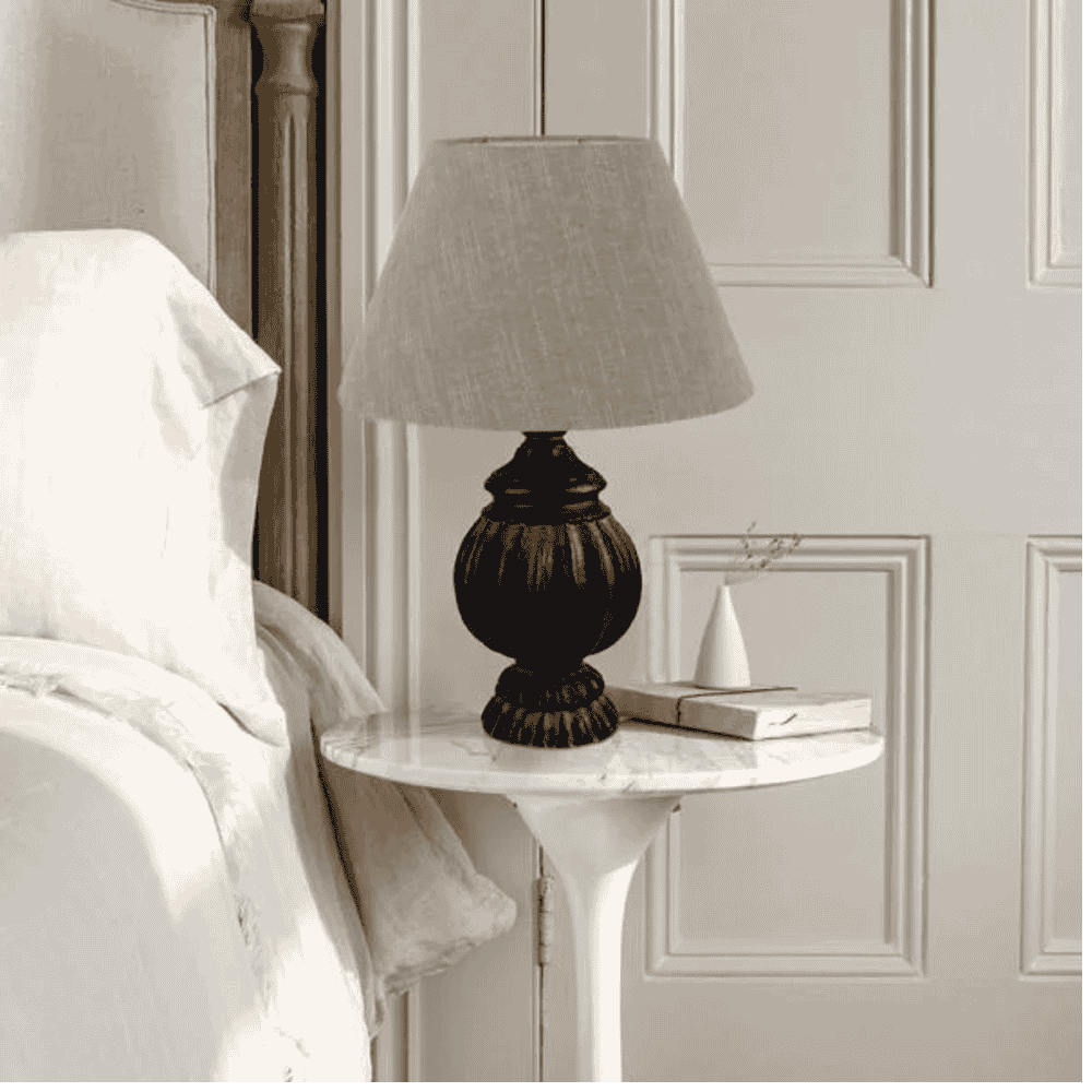 Table Lamp in Antique Black with Shade 51cm | Annie Mo's