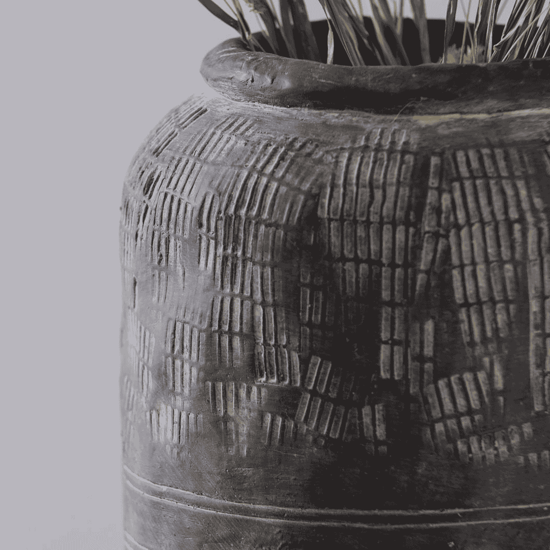 Tall Textured Cement Vase 31cm