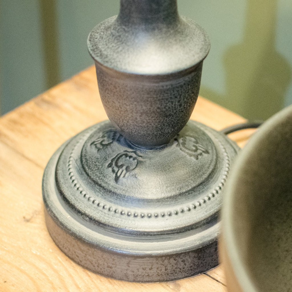 Thin Black Lamp with Grey Shade 69cm | Annie Mo's C