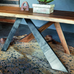 Toronto Dining Table with Walnut Top and Metal Edged Legs | Annie Mo's