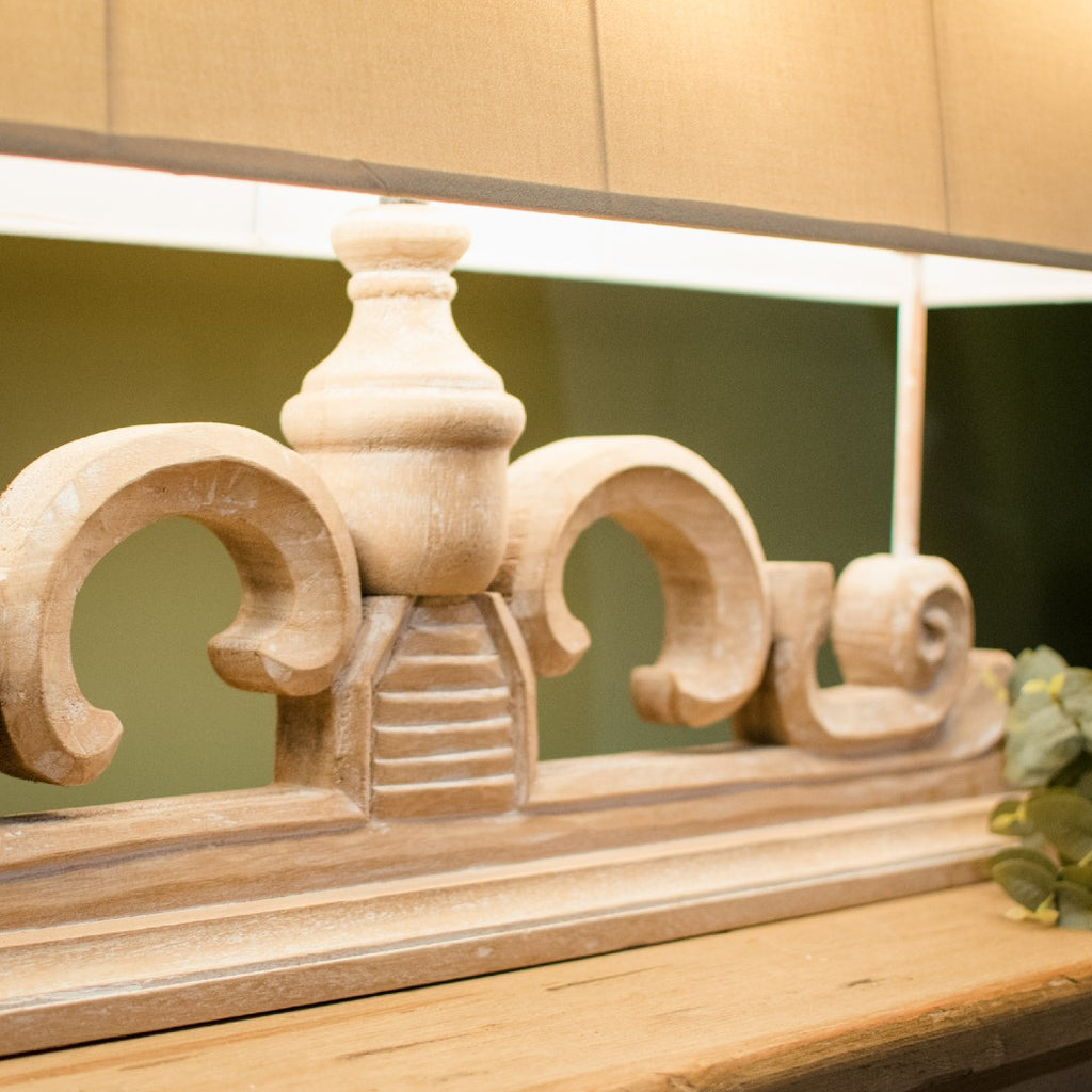 Triple Bulb Table Lamp with Linen Shade 90cm E