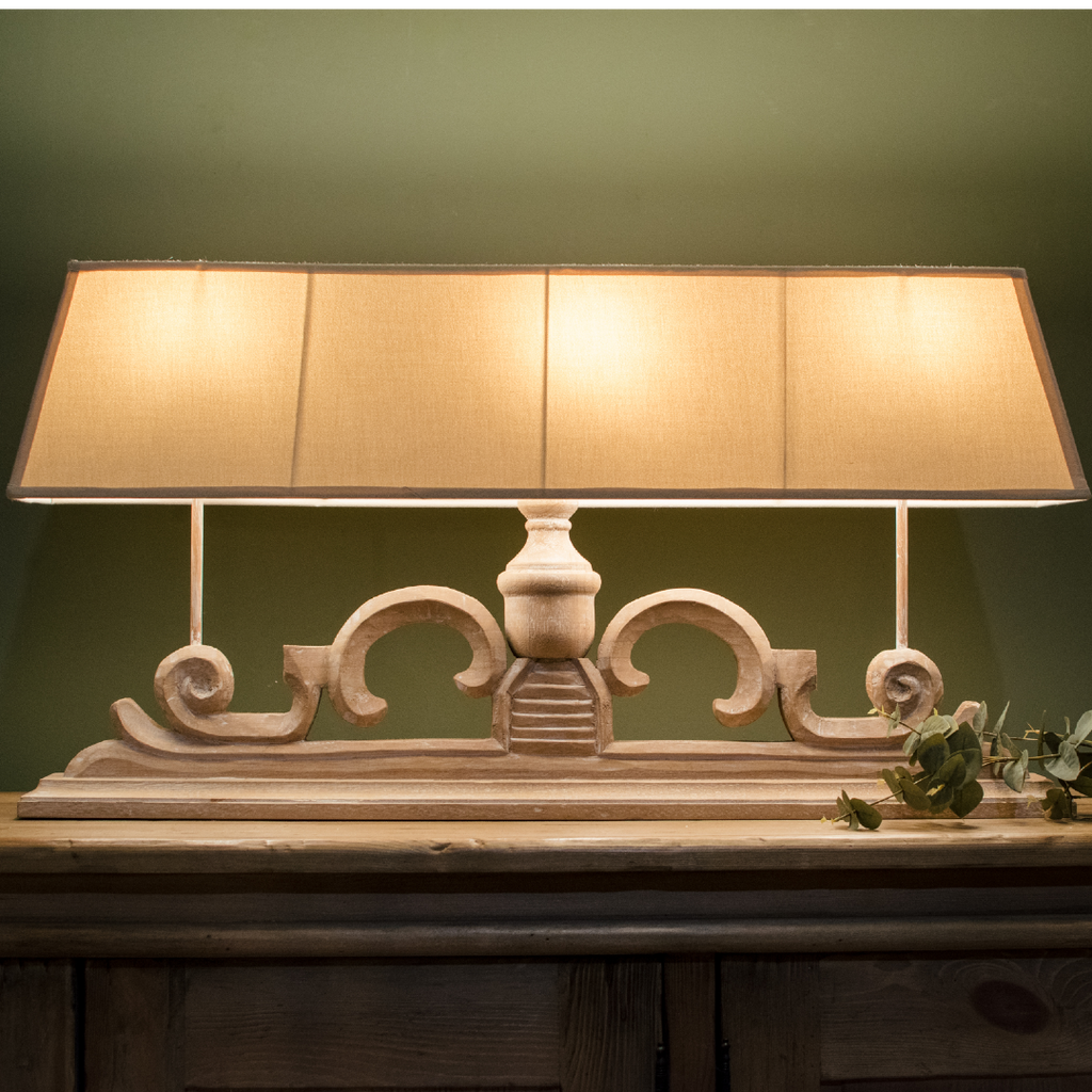 Triple Bulb Table Lamp with Linen Shade 90cm B