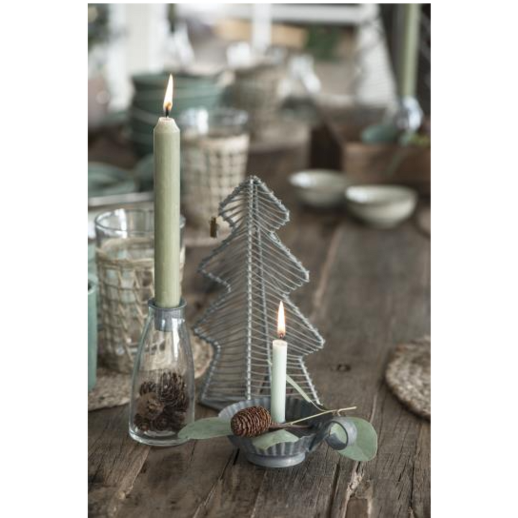 Dusty Green Taper Candle 20cm