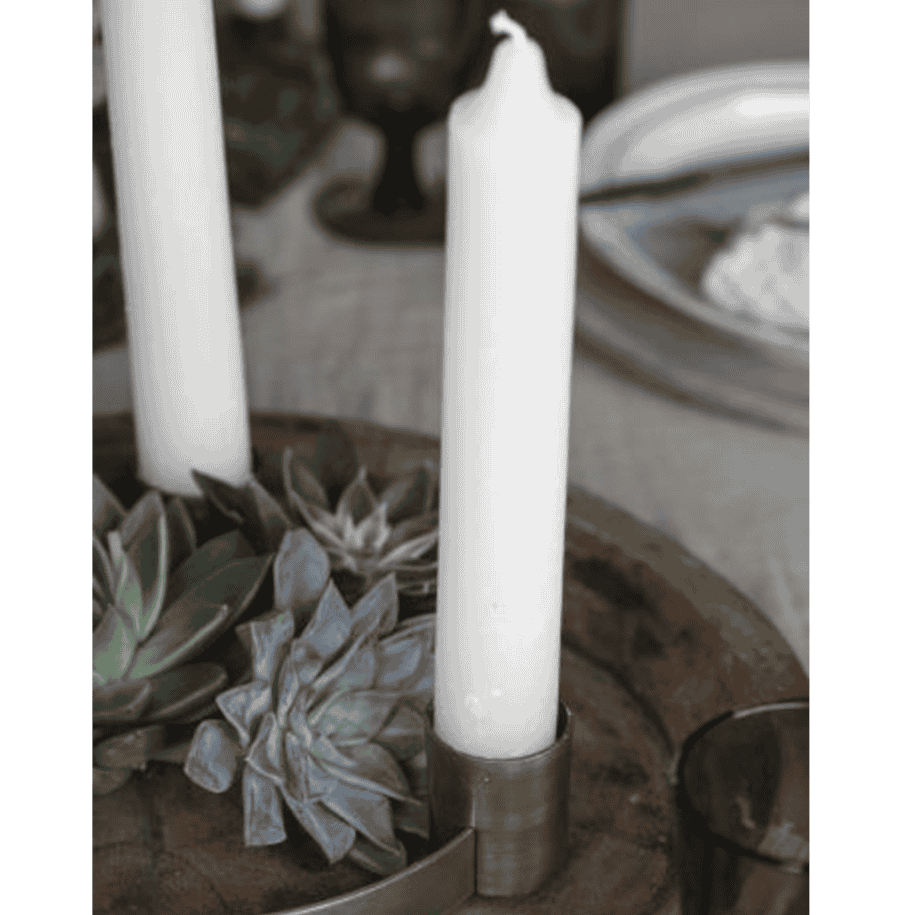 White Rustic Dinner Candle
