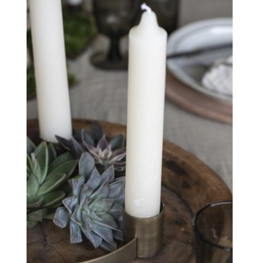White Rustic Dinner Candle 18cm