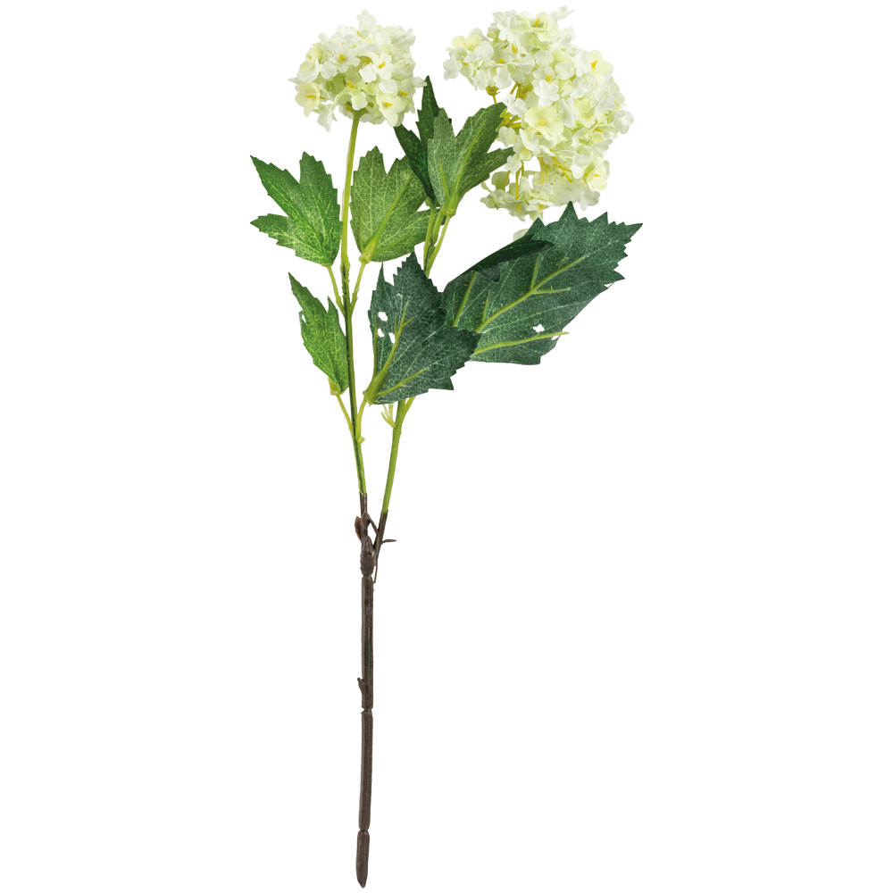 Small Faux Cream Viburnum Stem 36cm