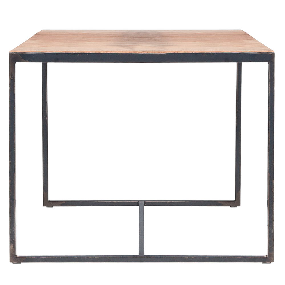 Solid Reclaimed Teak and Iron Side Table 50 x 50cm