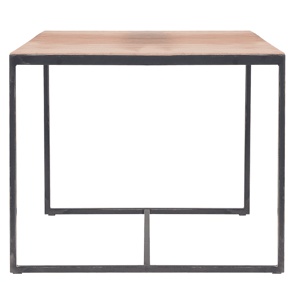 Solid Reclaimed Teak and Iron Side Table 50 x 50cm-D