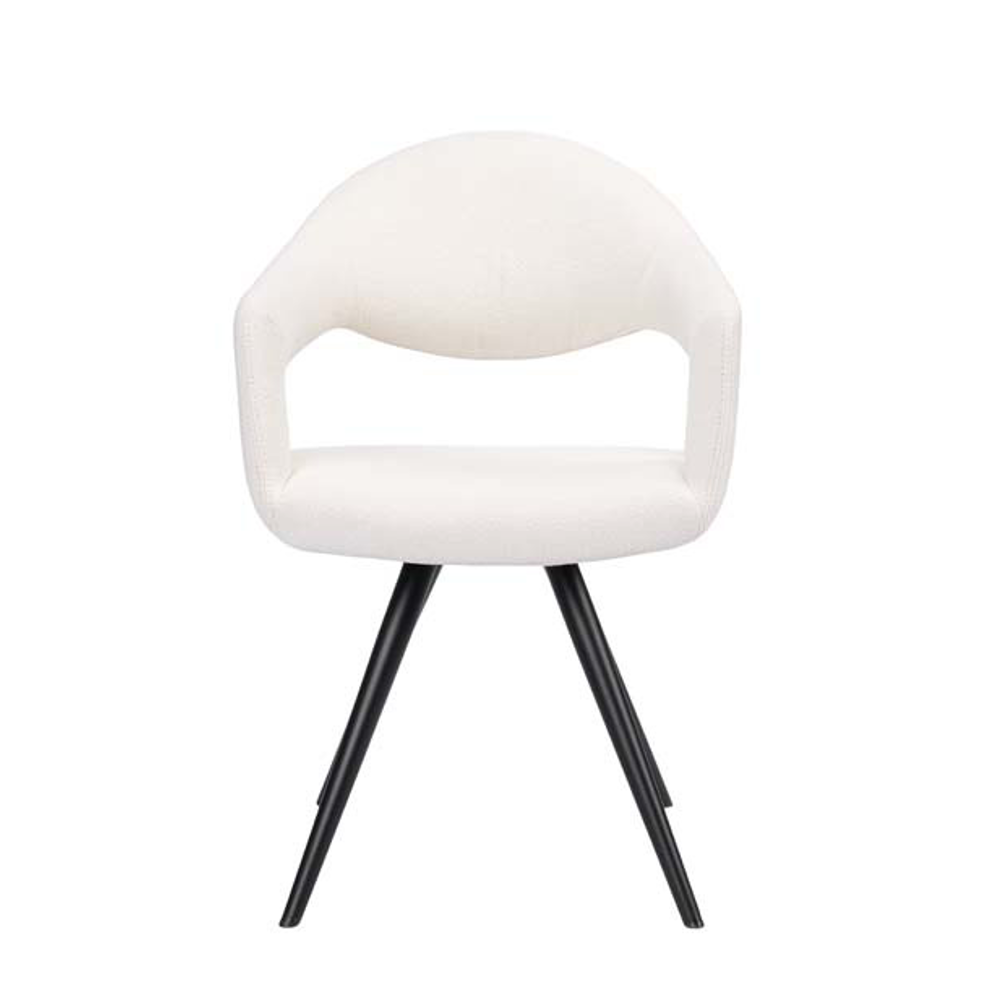 Jasmine Carver Dining Chair - White Boucle