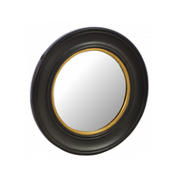 Vintage Look Black Round Mirror 60cm | Annie Mo's