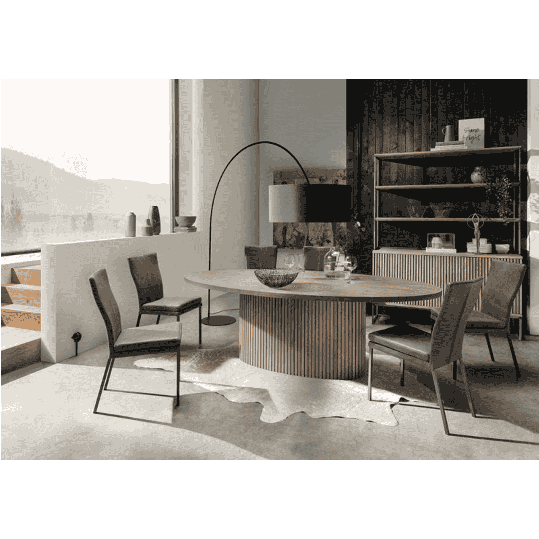 Timo Two Door Sideboard with Slatted Front 90cm High