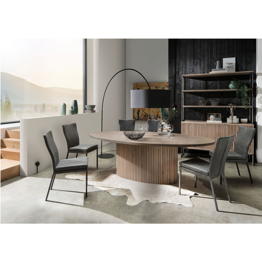 Timo Two Door Sideboard with Slatted Front 90cm High